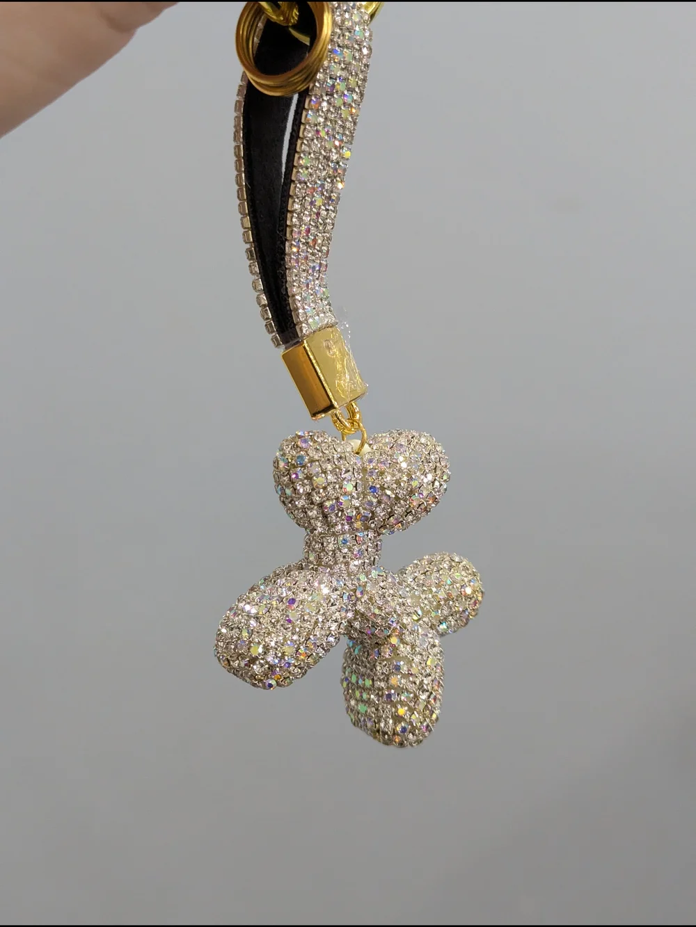 Crystal Rhinestone Balloon Dog Bag Charm NWOT